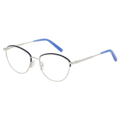 China 2021 Brand Design Woman Round Fashion Metal Optical Wearing Optical Frames for sale