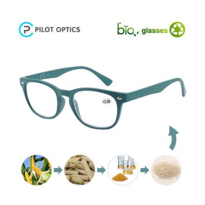 China Slim Pilot Optics 2022 New Arrives Wholesale Viable Biodegradable Corn Cob Ray Blue Reading Glass Cheap Eco Friendly Anti for sale