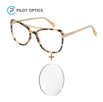 China Pilot Single Vision Optics Amazon Acetate CRT Our Brand Appearances Custom Eyeglasses Frames for sale