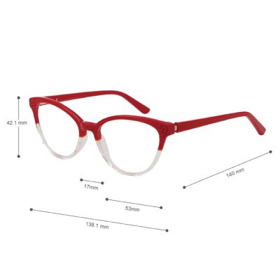 China High Quality Trendy Fashion Glass Optical Frame Woman Cat Eye Popular Frame for sale