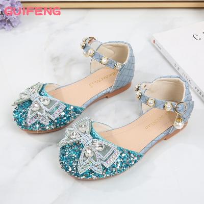 China 2023 New Arrival Breathable Pearl Bow Decorative Princess Shoe Cute Kids Girls Shoes Stylish Spring Summer Sandal Kids Shoes for sale