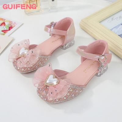 China 2023 Breathable Stylish Princess Shoes Children Sequin Girls Butterfly Sport Shoes Girls Kids Shoes for Party Wedding for sale