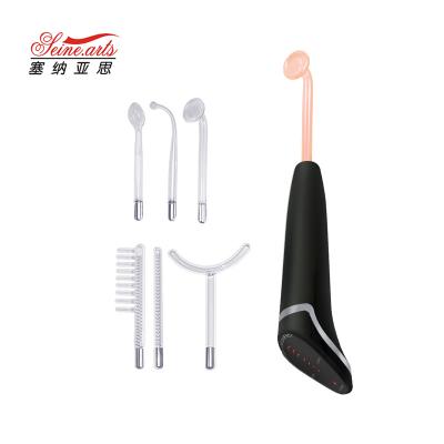 China Skin Tightening Black Beauty Portable High Frequency Skin Care Face Wand Facial Machine For Skin Tightening Acne Wrinkle Remover (LW-058) for sale