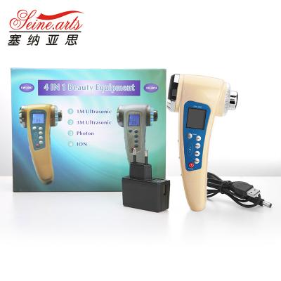 China Blood Vessel Removal 2022 Portable Photon Ultrasonic Ion Skin Tightening Device Facial Massage Machine Beauty Instrument (LW-007) for sale