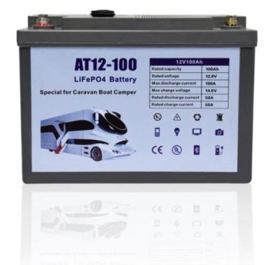 Chine KonJa haute sécurité 12V batterie au lithium cycle profond 12V 100Ah batterie au lithium 1.28kWh RV à vendre