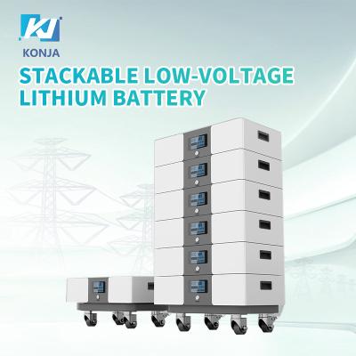 中国 KonJa 51.2V 5.12kWh 10.24 KWh 15.46kWh 20.48kWh 25.6kWh 30.72kWh スタックされた家庭用太陽光蓄電池 販売のため