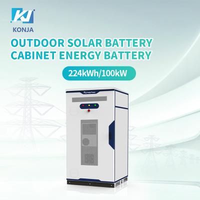 China DC 716V  224KWH Outdoor Solar Battery Cabinet Energy Battery Storage Cabinet 5 Years Warranty for sale