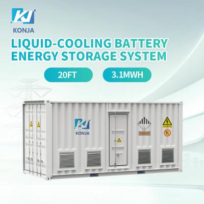 Chine KonJa 20HC 3.1MWh Système de stockage d'énergie de conteneur 1000V - 1500V Boîte de stockage d'énergie avec batterie Lifepo4 de 3.2V 280ah à vendre