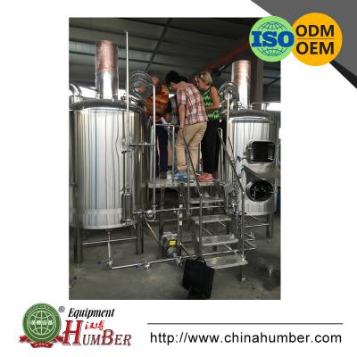 China Red Copper 304 316 Stainless Steel Beer Brewing System With Mash Lautering Boiling Whirlpool for sale