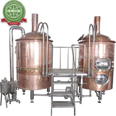 China Beer Brewery Equipment 250 Brewing Equipment 100 Liter Stainless Steel Or Red Copper HB for sale