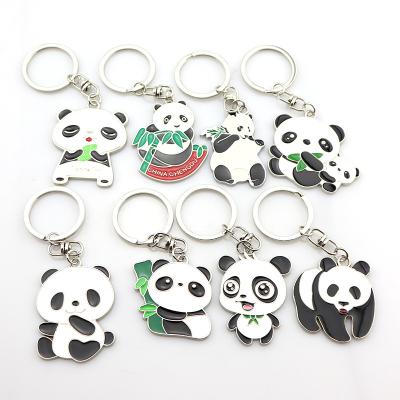 China Zine alloy china national treasure panda cute metal panda promotional custom keychains for sale