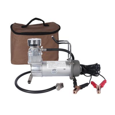 China Metal Portable Single Cylinder Tire Compressor Off Road 12vdc Car Compressor Auto Tire Inflator Handheld with Pressure Gauge for sale