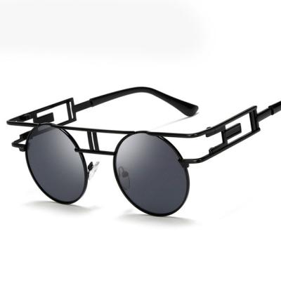 China Fashion Sunglasses Shape Metal Frame Sunglasses Punk Brand Glass Men Women Unique Round Designer Gothic Eyewear for sale