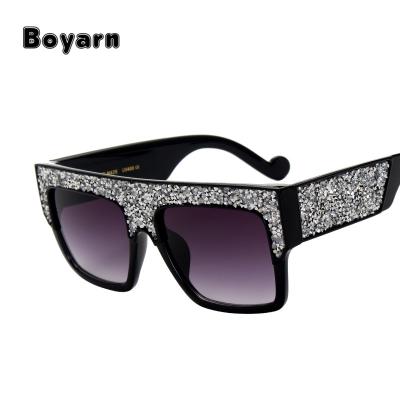 China Classic designer Sunglasses Diamond Decor Sun Glasses brand of the newest fashion sunglasses woman square sunglasses for sale