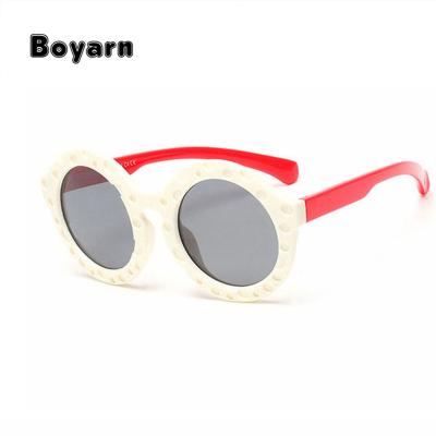 China Boyarn TAC Kids Sunglasses Polarized Child Sunglasses Fashion Outdoor Round Safety Glasses Flexible Rubber Eyewear Oculo Infantil 8102 for sale