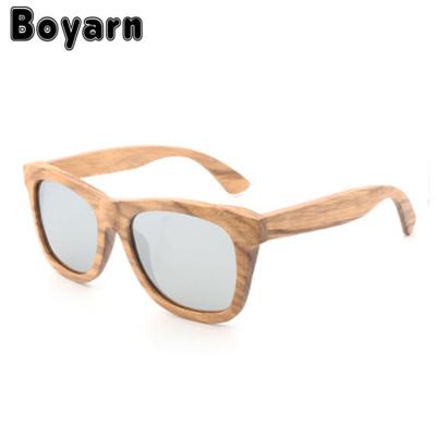 China Fashion Boyarn Sunglasses Fashion New Bamboo Wooden Sunglasses Retro Zebra Wooden Lenses Polarized Sun Glass Mirror Lens uv400 for sale