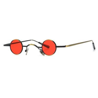 China Fashion Sun Glasses Boyarn Red Tiny Round Eyewear 2020 Women Retro Metal Color Men's Sun Glass Decoration UV400 Punk Eyewear for sale