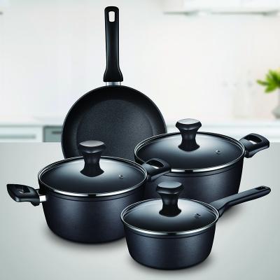 China ASD Cast Aluminum Kitchen Cookware Makers Non-Stick Sustainable Nonstick Cookware Set for sale