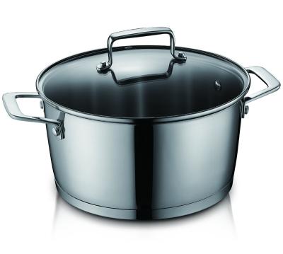 China OEM ODM Viable Service Available Induction Stainless Steel Die Cast Casserole Cookware Pot With Lid for sale