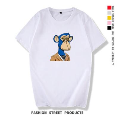 China Men's and women's cotton summer big T-shirt short soft head poll monkey curry sleeve T-shirt short soft clothing trend for sale