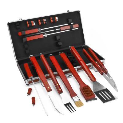 China Thermal Resistance 2481 Portable BBQ Tool Box Grill Kit Tongs Tools Box Sets BBQ Grill Set for sale