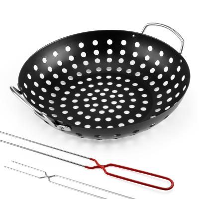 China 3702 Steel Barbecue Grills Grilling Basket Kebab Grill Net Non-Stick Grill Basket BBQ Grilling Basket for sale