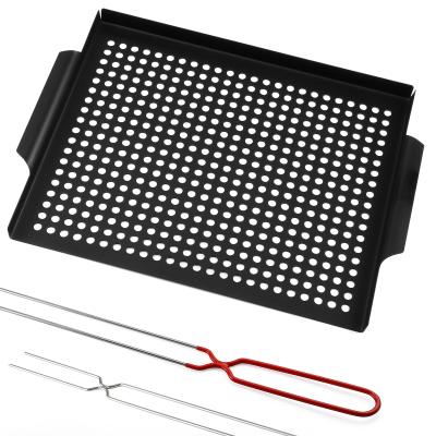 China 3714 Non-stick Multifunctional BBQ Tray Steel Barbecue Serving Tray for sale