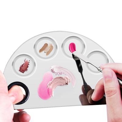 China DIY Manicure Nail Stainless Steel Makeup With Color Stick Mirror Palette For Holographic Nail Polish Nail Art Palette Form for sale