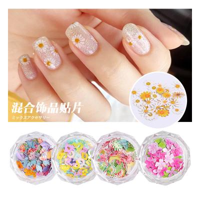 China Decorate Nail Ready To Ship Ultrathin Mixed Color 3d Daisy Sequin Nail Weed Flower Sequin Nail Art for sale