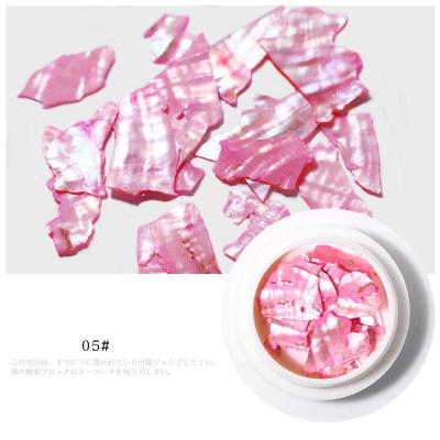 China Decorate Nail Ready To Ship DIY Glass Gravel Sugar Nail Art Shell Nail Glitter Sequin Sparkles Decorations Shell Round Diamonds for sale