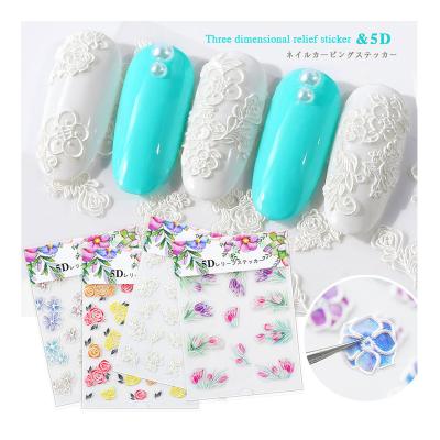 China Eco-friendly Material Ready To Ship Custom 5D Korea Gel Semi Cured UV Gel Nail Sticker Printing Machine Flowers for sale