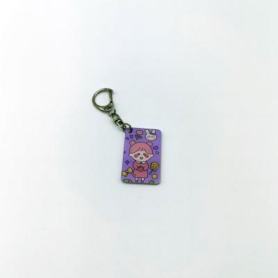 China Beautiful Sided Printed Square Acrylic Key Chain Can Be Used As A Promotional Gift for sale