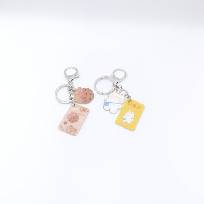 China Popular popular acrylic key chain in Amazon can be customized with two acrylic shapes for sale