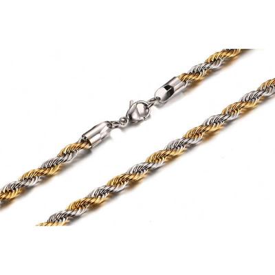 China TRENDY simple all match stainless steel bracelet necklace color rope link chain double supply custom made for sale