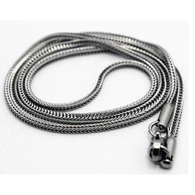 China FASHIONABLE Width 1.5mm/2.2/2.4/3.0/3.2/4.0 316L Stainless Steel Net Square Foxtail Chain Necklace for sale