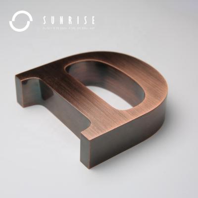 China Consumption SUNRISE SIGN Manufacturer Custom Dimensional SS Long Durable Alphabet Letters Brushed Titanium Copper Plating Stainless Steel Letter for sale