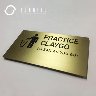 China Long Visual Effect Good Installation SUNRISE SIGN Manufacturer Custom Brass Plate Durable Easy Hotel Sign Hotel Wall Mounted Etched Etched Brass Plaques For Public for sale