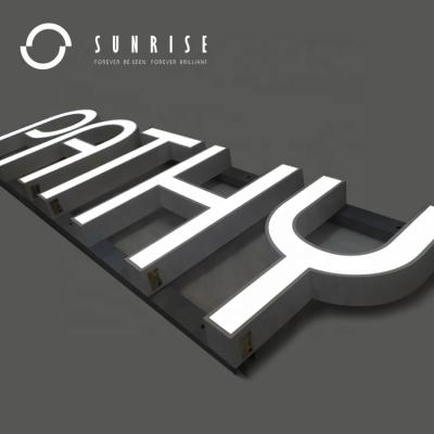 China Long Lasting Low Consumption SUNRISE SIGN Maker Custom 3D Led Signage Face Lit Letter Store Electronic Signs Store Outdoor LED Sign for sale