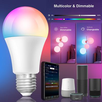 China WIFI Residential Smart Home LED Multicolor Lamp Light 16 Million Color Changing Bulb RGB Remote Control Led Bulb for sale