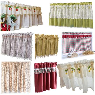 China Short Blackout Style Windows Bedroom Kitchen Curtains American Pastoral Linen Curtains Set Kitchen Curtains For Home Decor for sale