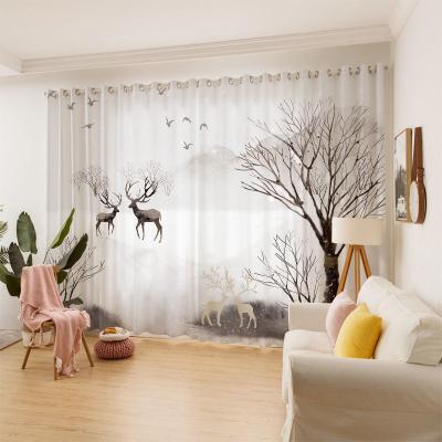 China Blackout Curtain Ready Made Voile 3d Curtains Bedroom Sheer Luxury For Living Room for sale