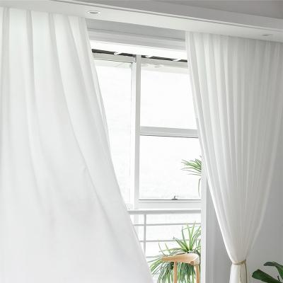 China Blackout Hotel Curtains For Living Room Bedroom Voile Curtain Fabric Luxury High Quality White Blackout for sale