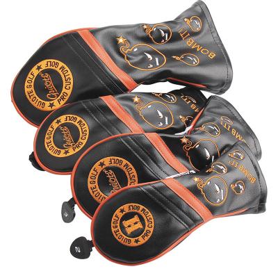 China Protect Golf Clubs OEM PU Leather Golf Club Headcover Set High Quality Golf Wood Head Cover for sale