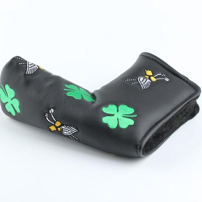 China Wholesale Custom Lucky Golf Clover Golf Putter Cover Golf Club Head Cover for sale