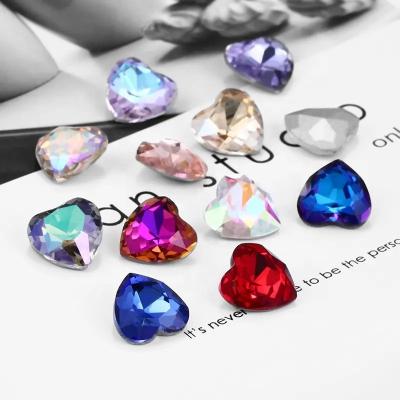 China Fancy Rhinestone 6mm-22mm Beautiful Pointback Heart High Quality Glass Pointed Bottom Crystal Gems Jewelry Making For Art Decoration for sale