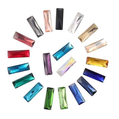 China Hot Selling Flatback Rectangle Shape Fancy Stone Flat Back Crystal Glass Beads For Fashion High Quality Dress Making for sale