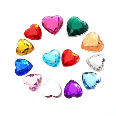 China Factory Direct Sales Beautiful Acrylic Fancy Peach Heart Shaped Flatback Rhinestones Flatback For Mobile Phone Diy for sale