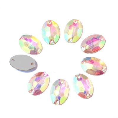 China Wholesale Flatback ab color sew on rhinestones all shape Flatback resin stones with two holes for woman wedding dress for sale