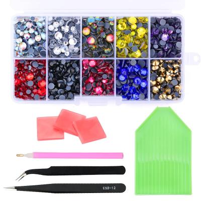 China Flat Back Glass Rhinestone And Flatback High Quality Round Hot Fix Machine Set Hot Fix Applicator For Diy Phone Shoes for sale