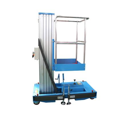 China Aerial construction work 9 meter aluminum lift 14 meter aluminum alloy platform lift 6 meter aluminum alloy single mast lift for sale